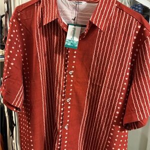 Men's Red Patterned Casual Shirt